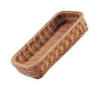 GALPADA Cesta para Utensilios de Cocina de Plástico Tejido Color Marrón, Organizador Abierto para Cubiertos y Condimentos, Accesorio Práctico para Mesa y Estantes en Comedor y Cocina