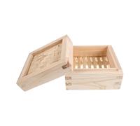 GALPADA Cesta Vaporera Cuadrada de Madera con Tapa para Cocinar Jiaozi y Dumplings, Tamaño 15x15x6.5 Cm, Adecuado para Cocina al Vapor en Estufa