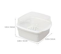 GALPADA Cesta Vaporera para Microondas 2 Unidades Recipiente para Cocinar Verduras al Vapor Bandeja Colador Extraíble Tapa Transparente 165X12X10 CM Cocedor Rápido y Saludable para