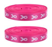 GALPADA Cinta para Envolver Regalos Cáncer de Mama 2 Rollos 10 MM X 9 M Poliéster Color Rosa para Manualidades y Campañas de Concientización Pública