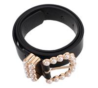 GALPADA Cinturón de Perlas Falso Elegante para Mujer Cinturón Delgado Ajustable con Hebilla Accesorio de Cintura Vintage para Falda y Pantalón Estilo Juvenil y Moderno