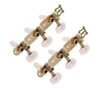 GALPADA Clavijas de Afinación para Guitarra Clásica de Botones de Acrílico Beige Duradero Eje de Acero Resistente Compatibles con Guitarras Clásicas de Estándar