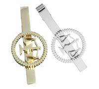 GALPADA Clip de Corbata de Acero Inoxidable Símbolo de Libra, Juego de 2 Piezas Dorado y Plateado para Hombres, Pinzas Formales para Negocios, Bodas y Trajes Profesionales