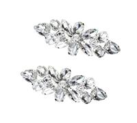 GALPADA Clips para Hebillas de Zapatos de Aleación y Cristal Plateado Decoración Instantánea para Novia en Bodas y Eventos Elegantes