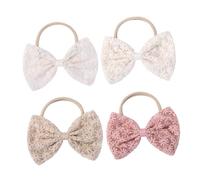 GALPADA Coleteros Elásticos Lazo Pelo Niña 4 Piezas Colores Sólidos Tamaño Único Diseño de Nylon Suave Uso Diario Fiestas Accesorios para Cabello