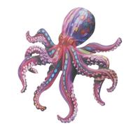 GALPADA Colgante de Pulpo de Hierro para Decoración de Jardín, Escultura de Pared Colorida en Púrpura, Adorno Colgante Resistente para Exteriores y Decoración Artística de Paredes, 1