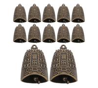 GALPADA Colgantes de Campana Retro de Bronce Dorado 16 Piezas, Mini Campanas Chinas para Decoración Feng Shui, Adornos Artesanales para Manualidades, Campanillas Pequeñas Ideales