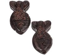 GALPADA Colgantes de Madera Negra Ébano 2 Piezas, Adornos Vintage para Manualidades Diy, Colgante Artesanal para Llavero, Decoración Marinera Práctica y Multifuncional