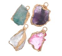 GALPADA Colgantes de Piedras Naturales Irregulares de 12-25 MM 4 Piezas en y Dijes de Cristal Auténtico para Hacer Pendientes y Collares DIY Accesorios de Joyería Artesanal