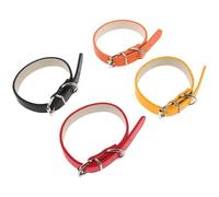 GALPADA Collar Ajustable para Perros y Gatos Pequeños 4 Unidades de Poliuretano Resistente con Hebilla Metálica Colores Negro Rojo Naranja Dorado Adecuado para Paseos y Uso Diario