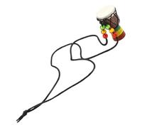 GALPADA Collar Colgante de Africano Mini Djembé de Madera y Piel de Cabra Hecho a Mano, Joyería Espiritual para Amantes Música, Accesorio Unisex para Uso Diario y Eventos Musicales