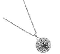 GALPADA Collar Colgante de Brújula de Acero Inoxidable, Gargantilla Metálica Estilo Punk Vintage, Accesorio Unisex para Decoración del Cuello, Joyería Retro para Uso Diario