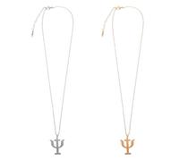 GALPADA Collar Colgante de Candelabro para Mujer, Acero Inoxidable de Titanio, Diseño Minimalista en Dorado y Plateado, 2 Piezas, Collares Decorativos para Fiestas y Uso Diario