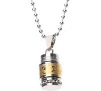 GALPADA Collar Colgante de Urna de Acero Inoxidable Dorado, Colgante Conmemorativo para Cenizas Humanas, Collar para Cenizas de Ser Querido Diseño Giratorio y Apertura Segura, Joyería