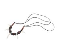 GALPADA Collar de Cuentas para Hombre Tribal Ajustable Colgante de Diente Salvaje, Cuerda de Cera Resistente y Ligera, Decoración Moderna para Uso Diario y Vacaciones