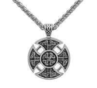 GALPADA Collar de Hombre Estilo Pirata Vintage con Dije de Nudo Celta en Aleación de Plata, Seguro y Cómodo para Novio o Esposo