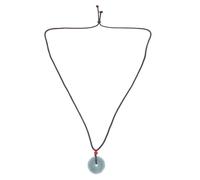 GALPADA Collar Retro de Cuentas Colgante de Jade Azul Tallado Gargantilla de Piedra Preciosa para Mujer Adulta Amuleto Suerte Inspirado en Diseño Antiguo para Ocasiones Formales E