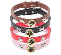 GALPADA Collares De Cabra con Cascabeles Ajustables, 4 Piezas De Nylon Resistente, Talla L, Colores Rojo Negro Rosa y Marrón, para Ganado, Ovejas y Caballos Ganadería