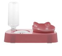 GALPADA Comedero para Gatos y Perros de 500ml Diseño Desmontable y Protección de Cuello, Tolva de Plástico PP Resistente y Estable para Mascotas en Color Rosa