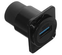 GALPADA Conector USB 3.0 Hembra Montaje en Panel Tipo D Negro Adaptador Pasacables Ip67 para Transferencia de Datos Adaptador de Interfaz Acoplador USB Compatible