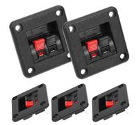 GALPADA Conectores de Cables Estéreo para Altavoz Clip de Resorte, Placa de Terminales de 2 Vías en Abs y Cobre, Fácil Instalación para Proyectos DIY y Pruebas, Paquete de 6 Unidades