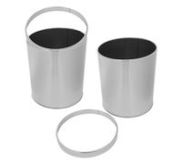 GALPADA Conjunto de 2 Cubos de Basura Redondos de Acero Inoxidable para Baño y Oficina Material Grueso y Alta Capacidad de Carga