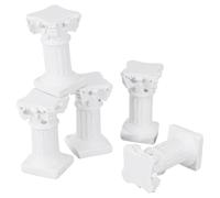 GALPADA Conjunto de 5 Pilares Romanos de Resina Color Blanco para Decoración de Interiores y Exteriores, Accesorios Elegantes para Fotografía y Balcón