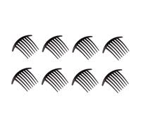 GALPADA Conjunto de 8 Peines de Plástico Negro Cabello Pinzas Laterales, Tamaño Portátil y Diseño Curvado, Ideales para Mujeres en Bodas y Fiestas