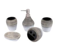 GALPADA Conjunto de Accesorios de Baño de Cerámica Ligera de 5 Piezas Soporte para Cepillo de Dientes y Jabonera Adecuado para Baño y Viaje