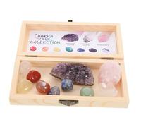 GALPADA Conjunto De Cristales Bruto Con Caja De Madera De Cristal Natural Para Aulas De Geología y Laboratorios De Pruebas De Campo Básicos De Especímenes De Minerales Cristalinos