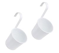 GALPADA Contenedor de Planta de Hierro Gancho, Pack de 2 Cubos Colgantes para Flores, Macetas Ideales para Colgar en Jardín o Interior