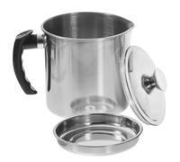 GALPADA Contenedor Separador de Grasa de Acero Inoxidable de 1.8l con Filtro para Aceite de Cocina, Resistente y Seguro para Uso en Cocina Doméstica Reutilizable