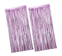 GALPADA Cortina de Lluvia Decorativa para Fiesta 2 Piezas, 1 M Ancho X 2,5 M Alto, Plástico Rosa, Fondo para Fotografía y Decoración de Paredes en Bodas y Eventos
