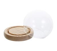 GALPADA Cubierta de Vidrio Base Luminosa para Flor Preservada, Vidrio de Borosilicato Alto, Adorno para Decoración de Hogar y Centro de Mesa en Estantes