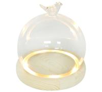 GALPADA Cubierta Protectora de Vidrio 12 CM para Flores Base de Madera Funda Decorativa para Pastel y Postres Adecuado para Decoración de Bodas y Fiestas de Cumpleaños