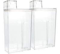 GALPADA Cubo de Almacenamiento para Detergente Líquido y Polvo, 2 Unidades, Transparente, Gran Capacidad, Dispensador Multiusos para Lavadero Doméstico, Soporte Práctico para Loción