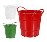 GALPADA Cubo de Hierro Vintage para Snacks 3 Piezas, Cubo de Refrigerios Doble Asa, Tamaño Mini, Colores, Contenedor de Papas Fritas y Dulces para Bares y Restaurantes