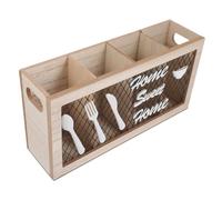 GALPADA Cubo Porta Utensilios de Madera para Cubiertos y Accesorios de Cocina Diseño Moderno Contenedor Organizador Mesa Cocina 1