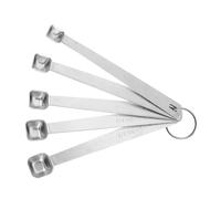 GALPADA Cucharas Medidoras Cuadradas Agujero para Colgar Juego de 5 de Acero Inoxidable Multifuncionales en Color Plata para Cocina y Repostería