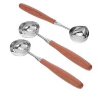 GALPADA Cucharas para Sellar Mango de Madera 3 Piezas, Cuchara Calentadora de Perlas de Cera para Proyectos de Sellado en Casa y Eventos