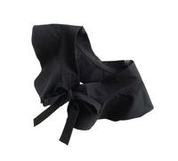 GALPADA Cuello Falso Decorativo Tipo Falbala Negro, Tejido de Punto, Collar Falso para Mujer, Accesorio Versátil para Blusas y Camisas, Diseño Elegante para Ropa Formal y Casual