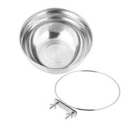 GALPADA Cuenco De Agua para Jaula Colgante De Acero Inoxidable, Extraíble, Profundo 20x10 Cm, para Alimentación y Bebida, Mascotas Pequeñas y Medianas