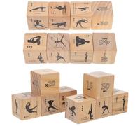 GALPADA Dados de Ejercicio de Madera, 4 Unidades para Juegos Caseros, Accesorios de Fitness y Yoga, Dados Deportivos Divertidos para Reuniones y Entrenamiento Físico