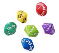 GALPADA Dados de Juego Estándar de Plástico Multicolor 6 Piezas Portátiles Números Grandes para Fiestas Reuniones Familiares y Juegos de Mesa Accesorios de Dados a Color Aleatorio