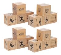 GALPADA Dados de Madera para Entrenamiento Fitness Reutilizables, 4 Piezas en 2 Estilos, Dados Caseros para Ejercicios de Yoga y Juegos Deportivos en Casa, Accesorio Divertido para