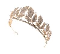 GALPADA De Perlas De Novia Tocado De Cumpleaños De Niñas Tiara De Fiesta De Cumpleaños De Boda Para Mujer Accesorios Para El Cabello De La Novia Dorado Aleación