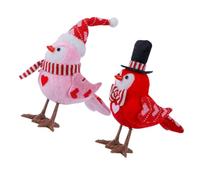 GALPADA Decoración De Mesa San Valentín Estatua Pájaro Iluminada Adorno Festivo