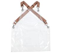GALPADA Delantal De Peluquería Transparente Para Mujer Corto Con Tirantes Ajustables Resistente Al Aceite Para Barbería Cocina y Peluquería Canina