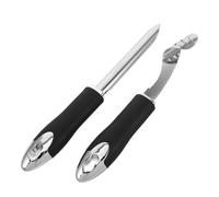 GALPADA Descorazonador de Pimientos de Acero Inoxidable, Extractor y Rebanadora Portátil de Ají Picante, Juego de 2 Piezas Cabezal Espiral y Dentado para Frutas y Verduras en Cocina