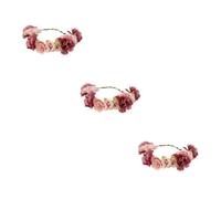 GALPADA Diadema Catrina Mujer 3 Piezas De Flores Flor De Fiesta Diademas De Flores Para Coletero Rosa Accesorios De Fotos De Vacaciones Para Floral Guirnalda Accesorios Para El Cabello